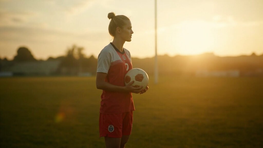 England defender analysis: How Millie Bright left her mark on Lionesses 3 England defender Millie Bright in training kit sitting on empty pitch at dusk with football, looking toward horizon with contemplative expression